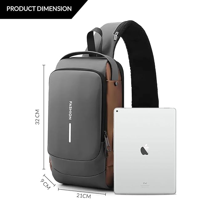 Anti-Theft Crossbody Sling Bag with USB Charging Port | Men & Women