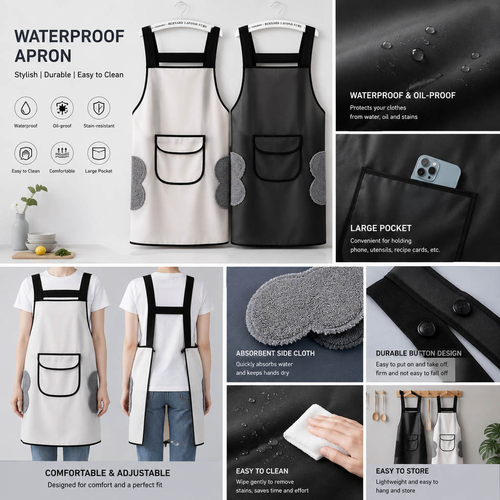 Adjustable Oil-Water Proof Transparent Cooking Apron